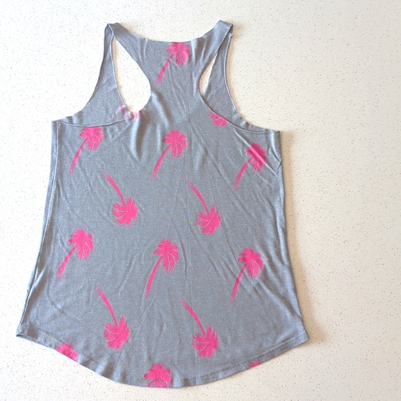 3/$15 Roxy Pink Palm Tree Racerback Tank Top - Picture 2 of 4